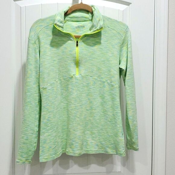 Columbia Tops - Columbia Sportswear Company Neon Green Half Zip Athletic Sports Pullover,Size XL